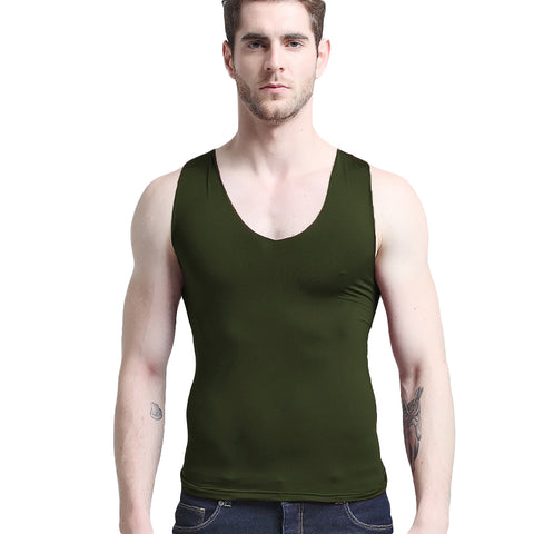 Warm Slim Fit Casual Top Solid Color Sleeveless V Neck Men Spring Autumn Vest - RELEVAZA