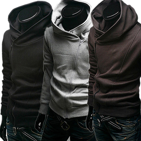 Men Fashion Long Sleeve Zipper Sports Hooded Coat Sweatshirt Casual Outwear - RELEVAZA