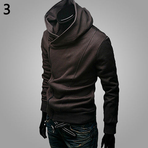 Men Fashion Long Sleeve Zipper Sports Hooded Coat Sweatshirt Casual Outwear - RELEVAZA