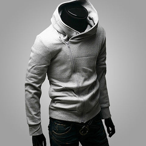 Men Fashion Long Sleeve Zipper Sports Hooded Coat Sweatshirt Casual Outwear - RELEVAZA