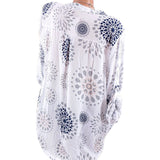 Fashion Printed V-neck Long Sleeve Casual Loose Spring Summer Women Blouse Top - RELEVAZA