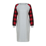 Spring Autumn Leisure Plaid Printed Loose Long Sleeve Dress Women Casual Dress - RELEVAZA