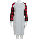 Spring Autumn Leisure Plaid Printed Loose Long Sleeve Dress Women Casual Dress - RELEVAZA