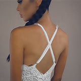 Women's Sexy See Through Lace Deep V Neck Bodysuit Nightwear Underwear Sleepwear - RELEVAZA