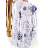 Fashion Printed V-neck Long Sleeve Casual Loose Spring Summer Women Blouse Top - RELEVAZA