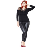Women Faux Leather Stretch Skinny Pants Leggings Plus Size Slim Fashion Trousers - RELEVAZA