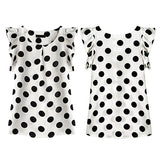Fashion Women Polka Dots Casual Chiffon Blouse Short Sleeve T-shirt Summer Tops - RELEVAZA