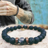 Men's Bracelet Natural Moonstone Bead Tibetan Buddha Bracelet Chakra Lava Stone Diffuser Bracelets - RELEVAZA