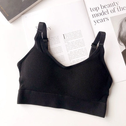 Seamless Sports Bra Women Fitness Top Yoga Bra For Cup A-D Black White Running Yoga Gym Crop Top Women Push Up Sport Bra Top Bh - RELEVAZA
