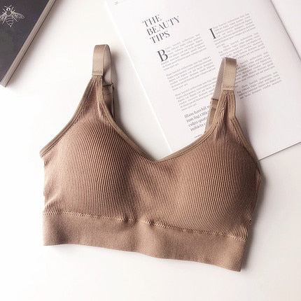 Seamless Sports Bra Women Fitness Top Yoga Bra For Cup A-D Black White Running Yoga Gym Crop Top Women Push Up Sport Bra Top Bh - RELEVAZA