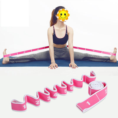 Yoga Pull Strap Belt Polyester Latex Elastic Latin Dance Stretching Band Loop Yoga Pilates GYM Fitness Exercise Resistance Bands - RELEVAZA