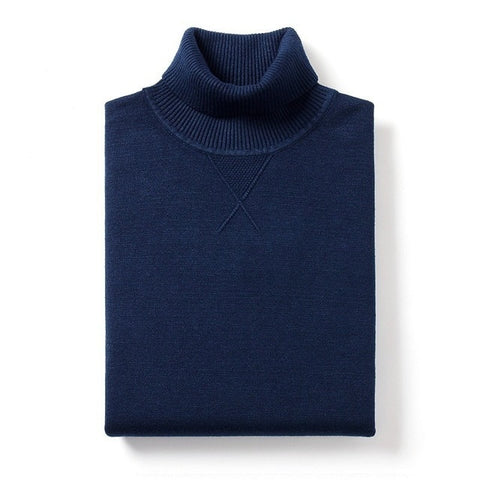 KUEGOU 2019 Autumn Plain Black Turtleneck Sweater Men Pullover Casual Jumper For Male Brand Knitted Korean Style Clothes 89002 - RELEVAZA