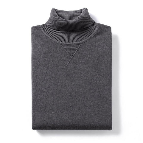 KUEGOU 2019 Autumn Plain Black Turtleneck Sweater Men Pullover Casual Jumper For Male Brand Knitted Korean Style Clothes 89002 - RELEVAZA
