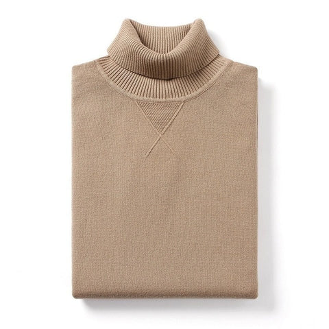 KUEGOU 2019 Autumn Plain Black Turtleneck Sweater Men Pullover Casual Jumper For Male Brand Knitted Korean Style Clothes 89002 - RELEVAZA