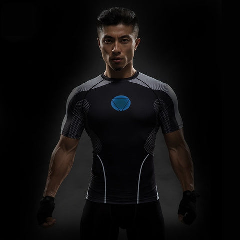 Short Sleeve 3D T Shirt Men T-Shirt Male Tee Captain America Superman tshirt Men Fitness Compression Shirt Punisher MMA - RELEVAZA