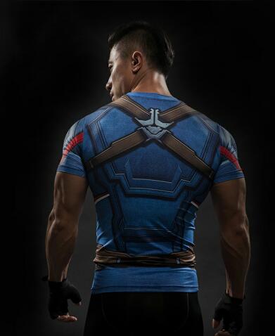 Short Sleeve 3D T Shirt Men T-Shirt Male Tee Captain America Superman tshirt Men Fitness Compression Shirt Punisher MMA - RELEVAZA