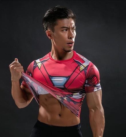 Short Sleeve 3D T Shirt Men T-Shirt Male Tee Captain America Superman tshirt Men Fitness Compression Shirt Punisher MMA - RELEVAZA