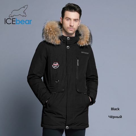 ICEbear 2019 new men's winter down jacket high quality fur collar coat detachable hat and fur collar male's clothing MWY18940D - RELEVAZA