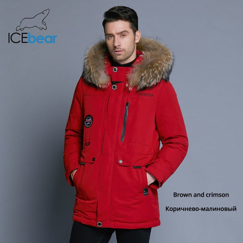 ICEbear 2019 new men's winter down jacket high quality fur collar coat detachable hat and fur collar male's clothing MWY18940D - RELEVAZA