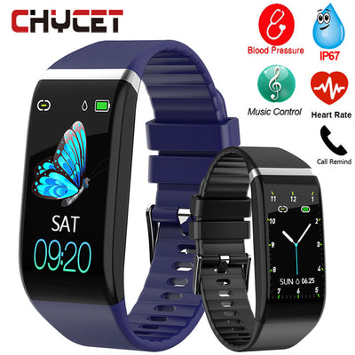 Smart Band Blood Pressure 1.14'' Screen Fitness Tracker Watch Heart Rate Fitness Bracelet Waterproof Music Control For Men Women - RELEVAZA