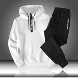 Sets Tracksuit Men Autumn Winter Hooded Sweatshirt Drawstring Outfit Sportswear 2019 Male Suit Pullover Two Piece Set Casual - RELEVAZA