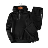 Sets Tracksuit Men Autumn Winter Hooded Sweatshirt Drawstring Outfit Sportswear 2019 Male Suit Pullover Two Piece Set Casual - RELEVAZA