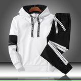 Sets Tracksuit Men Autumn Winter Hooded Sweatshirt Drawstring Outfit Sportswear 2019 Male Suit Pullover Two Piece Set Casual - RELEVAZA