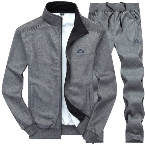 Sets Tracksuit Men Autumn Winter Hooded Sweatshirt Drawstring Outfit Sportswear 2019 Male Suit Pullover Two Piece Set Casual - RELEVAZA