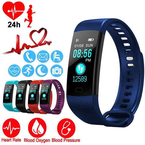 Smart Watch Sports Fitness Activity Heart Rate Tracker Blood Pressure wristband IP67 Waterproof band Pedometer for IOS Android - RELEVAZA