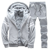 Causal Tracksuits Men Set hooded Thicken Fleece Hoodies + Sweatpant 2019 Winter Spring Sweatshirt Sportswear Male Letter Print - RELEVAZA