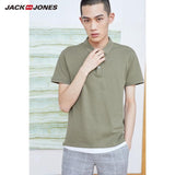 JackJones Men's Solid Color Cotton Turn-down Collar Polo Shirt Menswear 219106516 - RELEVAZA