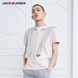 JackJones Men's Solid Color Cotton Turn-down Collar Polo Shirt Menswear 219106516 - RELEVAZA