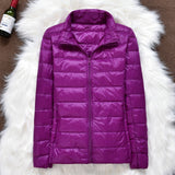 Winter Women Ultralight Thin Down Jacket White Duck Down Hooded Jackets Long Sleeve Warm Coat Parka Female Portable Outwear - RELEVAZA