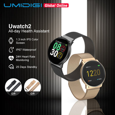 UMIDIGI Uwatch2 Smart Watch For Andriod,IOS 1.33' Full Touch Screen IP67 25 days Standby 7 Sport Modes Full Metal Unibody reloj - RELEVAZA