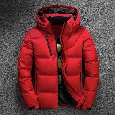 2019 Winter Jacket Mens Quality Thermal Thick Coat Snow Red Black Parka Male Warm Outwear Fashion - White Duck Down Jacket Men - RELEVAZA