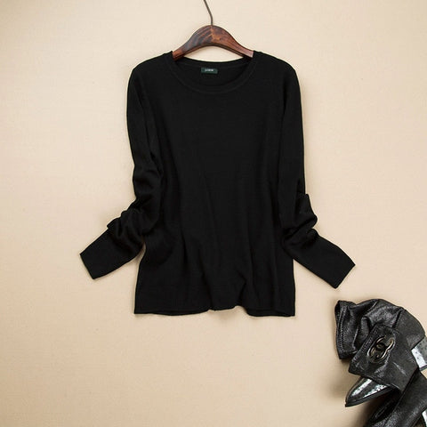 Casual Round Neck Cashmere Sweater Woman Pullovers White Pink Knitting Sweater Female Jumpers 2019 Winter Clothes - RELEVAZA