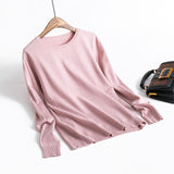 Casual Round Neck Cashmere Sweater Woman Pullovers White Pink Knitting Sweater Female Jumpers 2019 Winter Clothes - RELEVAZA