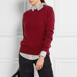 Casual Round Neck Cashmere Sweater Woman Pullovers White Pink Knitting Sweater Female Jumpers 2019 Winter Clothes - RELEVAZA