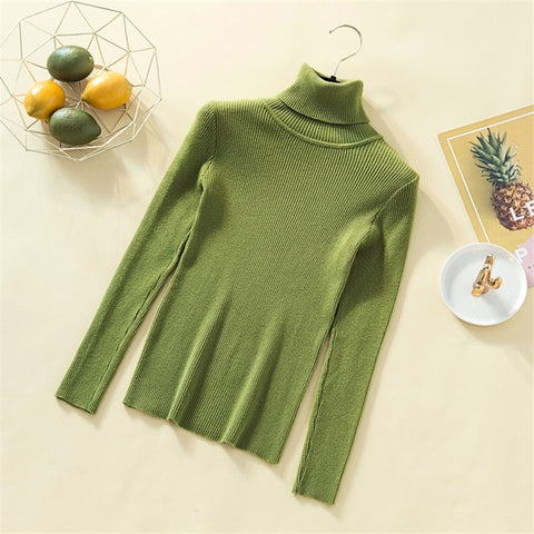 Knit Sweater Women Turtleneck Casual Pure Cashmere Pullover Autumn Winter Solid Long Sleeve Slim-jumper Soft Tops Pull Femme - RELEVAZA