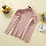 Knit Sweater Women Turtleneck Casual Pure Cashmere Pullover Autumn Winter Solid Long Sleeve Slim-jumper Soft Tops Pull Femme - RELEVAZA