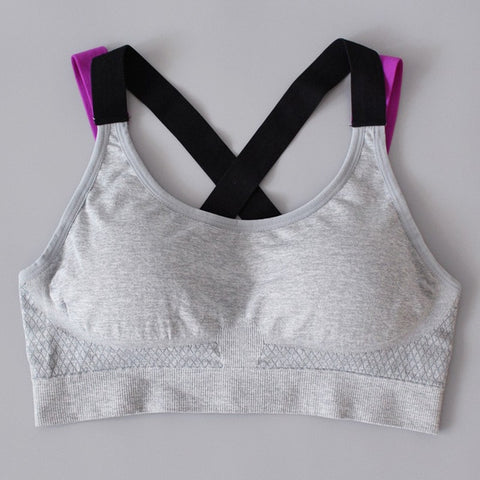LUKITAS Women Sports Bra Top Fitness Push Up Cross Strap Sexy Yoga Bra Gym Running Padded Tank Jogging Fitness  Padded Vest Tops - RELEVAZA