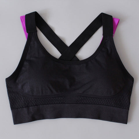 LUKITAS Women Sports Bra Top Fitness Push Up Cross Strap Sexy Yoga Bra Gym Running Padded Tank Jogging Fitness  Padded Vest Tops - RELEVAZA