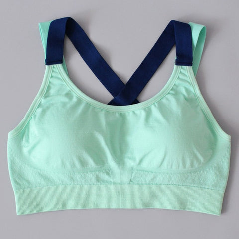 LUKITAS Women Sports Bra Top Fitness Push Up Cross Strap Sexy Yoga Bra Gym Running Padded Tank Jogging Fitness  Padded Vest Tops - RELEVAZA