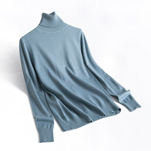 Cashmere Sweater Thin Basic Knitted Sweater Women Turtleneck Pullovers 2019 Autumn Winter Tops Female Jumpers - RELEVAZA