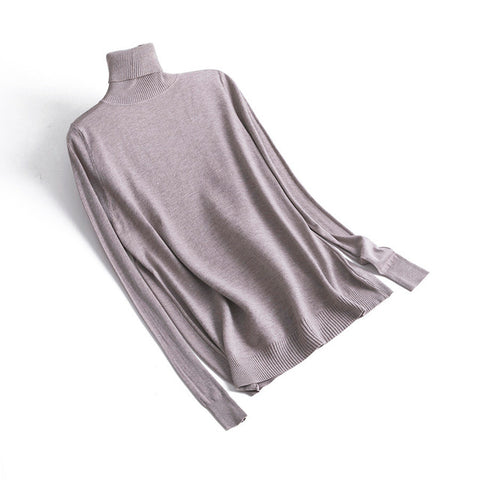 Cashmere Sweater Thin Basic Knitted Sweater Women Turtleneck Pullovers 2019 Autumn Winter Tops Female Jumpers - RELEVAZA