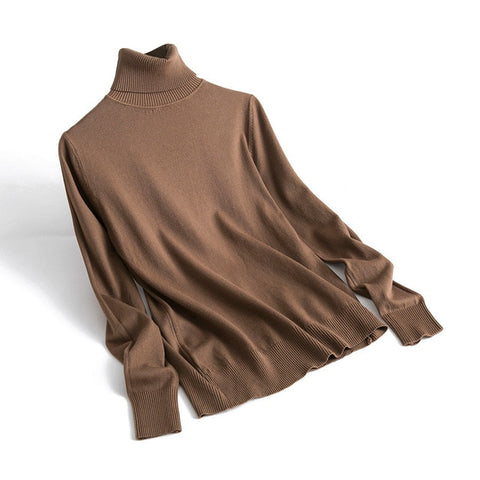 Cashmere Sweater Thin Basic Knitted Sweater Women Turtleneck Pullovers 2019 Autumn Winter Tops Female Jumpers - RELEVAZA
