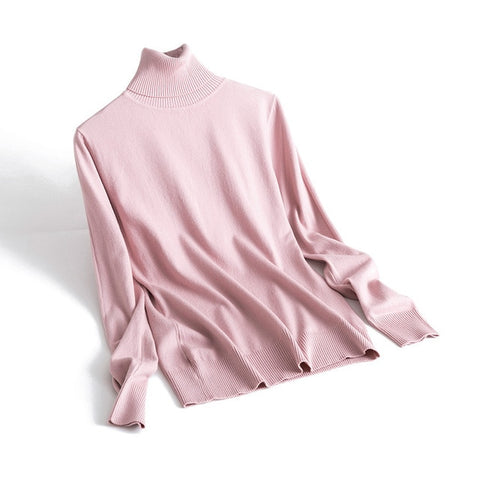 Cashmere Sweater Thin Basic Knitted Sweater Women Turtleneck Pullovers 2019 Autumn Winter Tops Female Jumpers - RELEVAZA