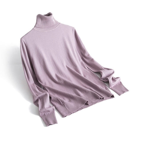 Cashmere Sweater Thin Basic Knitted Sweater Women Turtleneck Pullovers 2019 Autumn Winter Tops Female Jumpers - RELEVAZA
