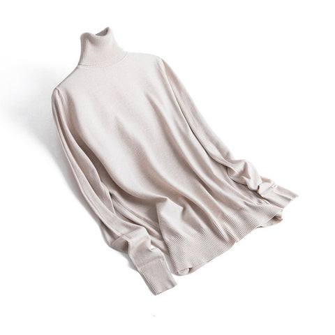 Cashmere Sweater Thin Basic Knitted Sweater Women Turtleneck Pullovers 2019 Autumn Winter Tops Female Jumpers - RELEVAZA