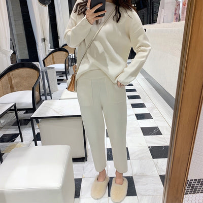Women Sweater Two Piece knitted Sets Slim Tracksuit 2019 Spring Autumn Fashion Sweatshirts Sporting Suit Female - RELEVAZA